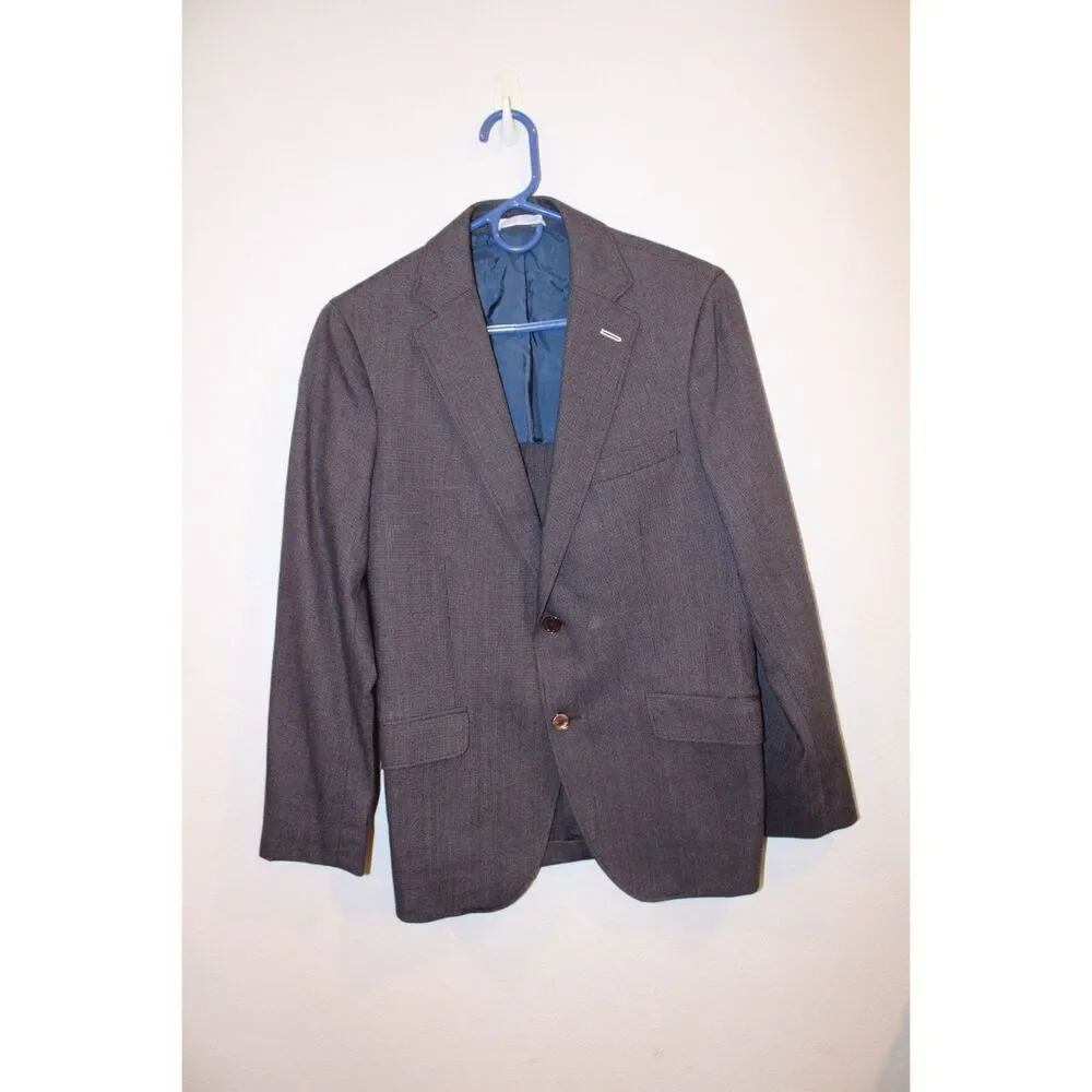 Gant Rugger natural shouder charcoal gray size 46 mens blazer two button front
